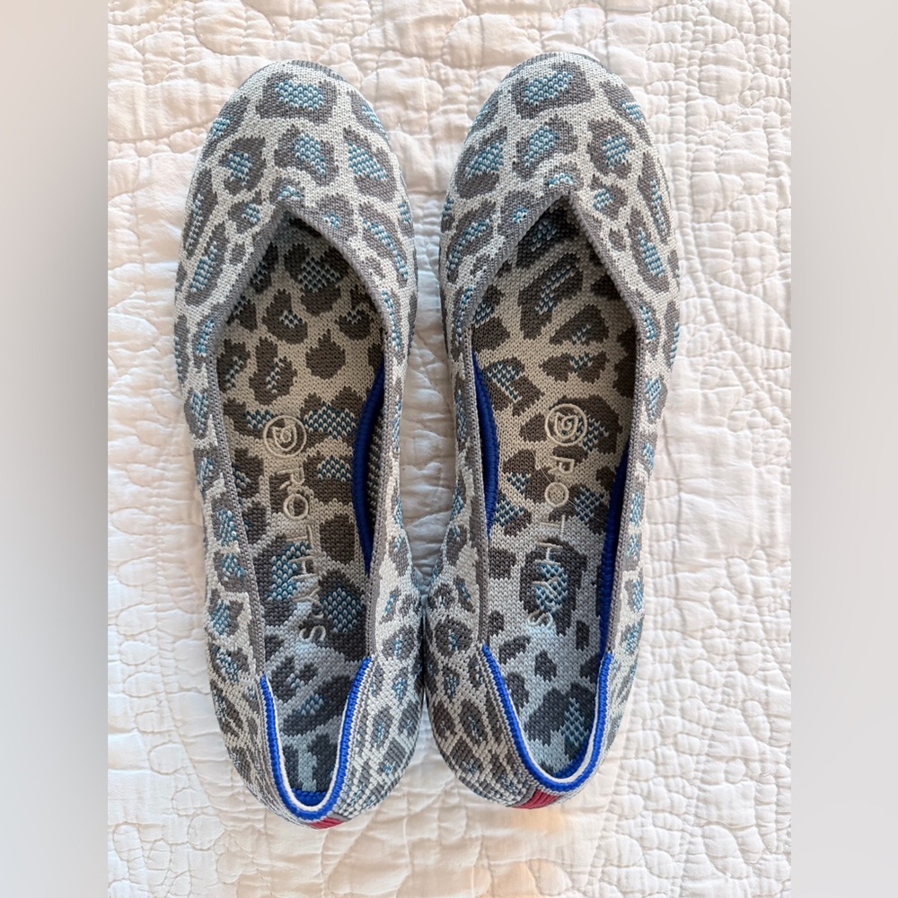 Rothy's Gray and Blue Patterned Flats